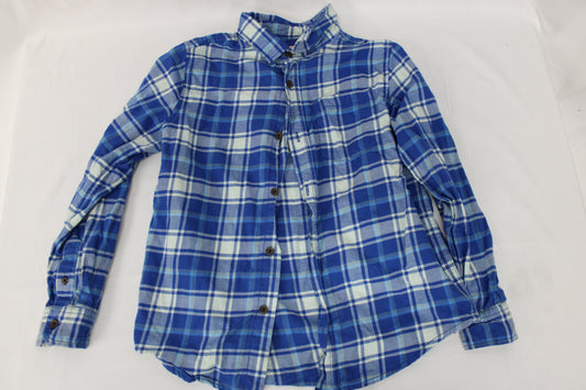 Cat & Jack Flannel Shirt, Blue, Youth M