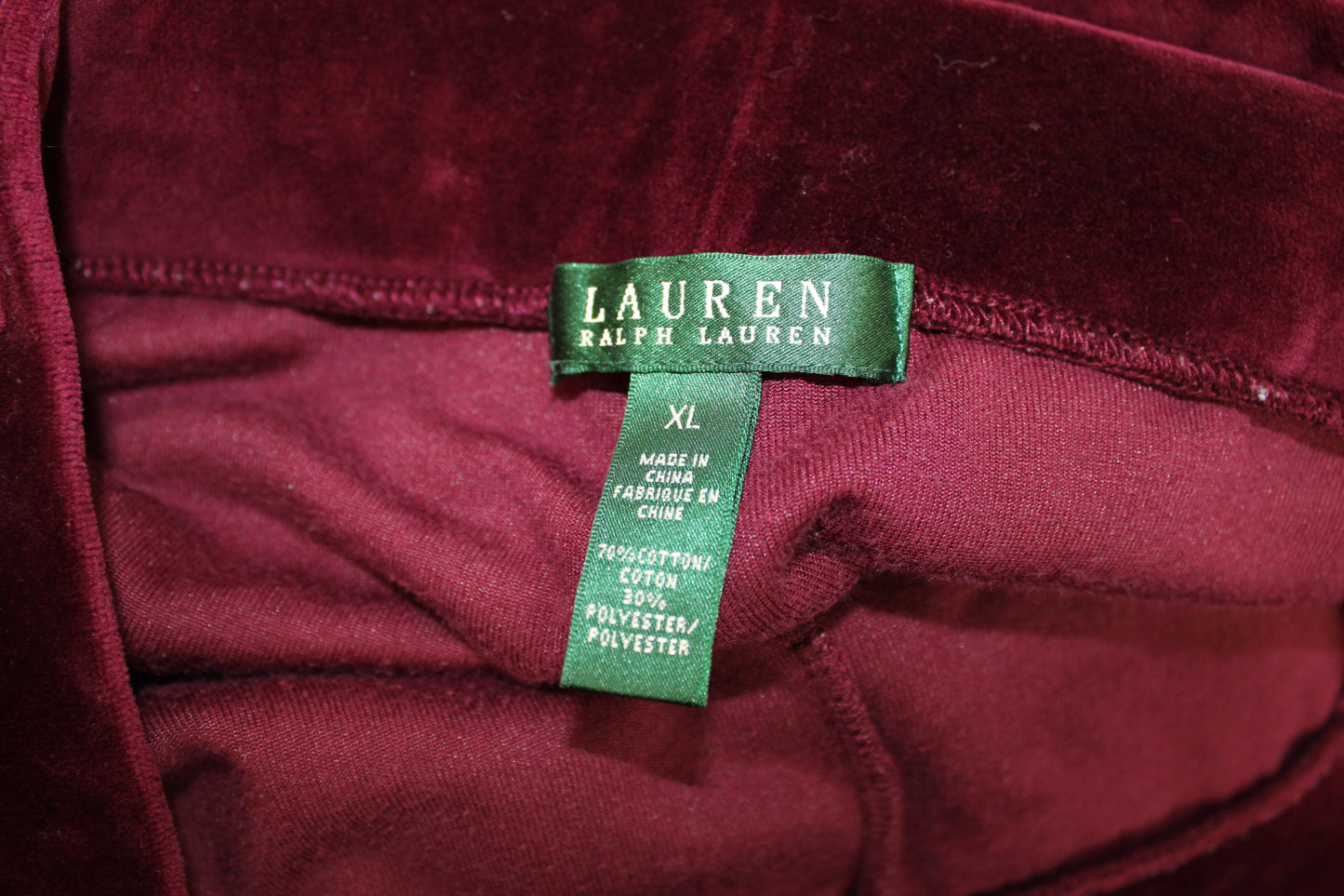 Ralph Lauren Velvet Two Piece Jumpsuit, Red, Women’s XL