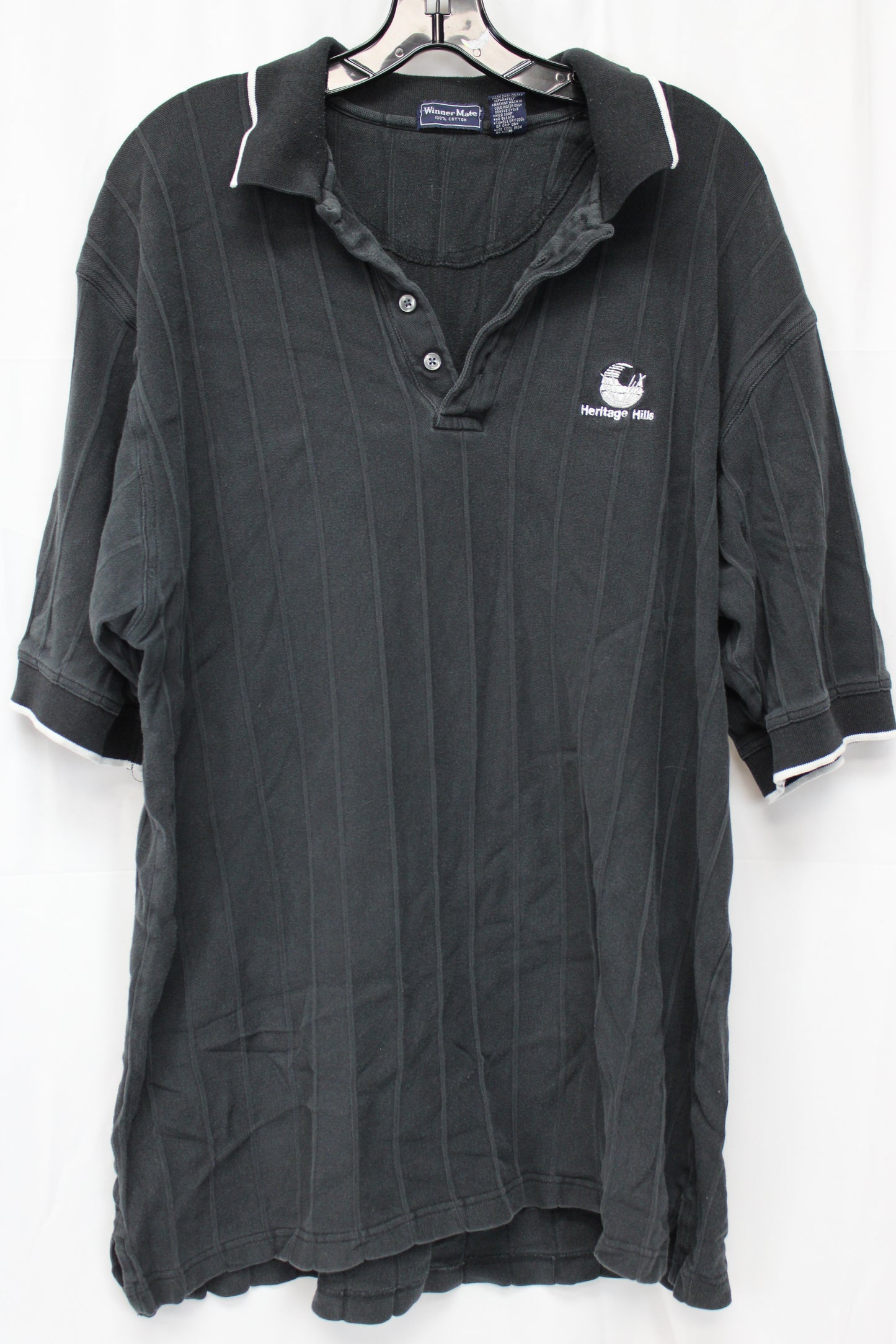 Winner Mate Heritage Hills Short Sleeve Polo, Black, Men’s XXL