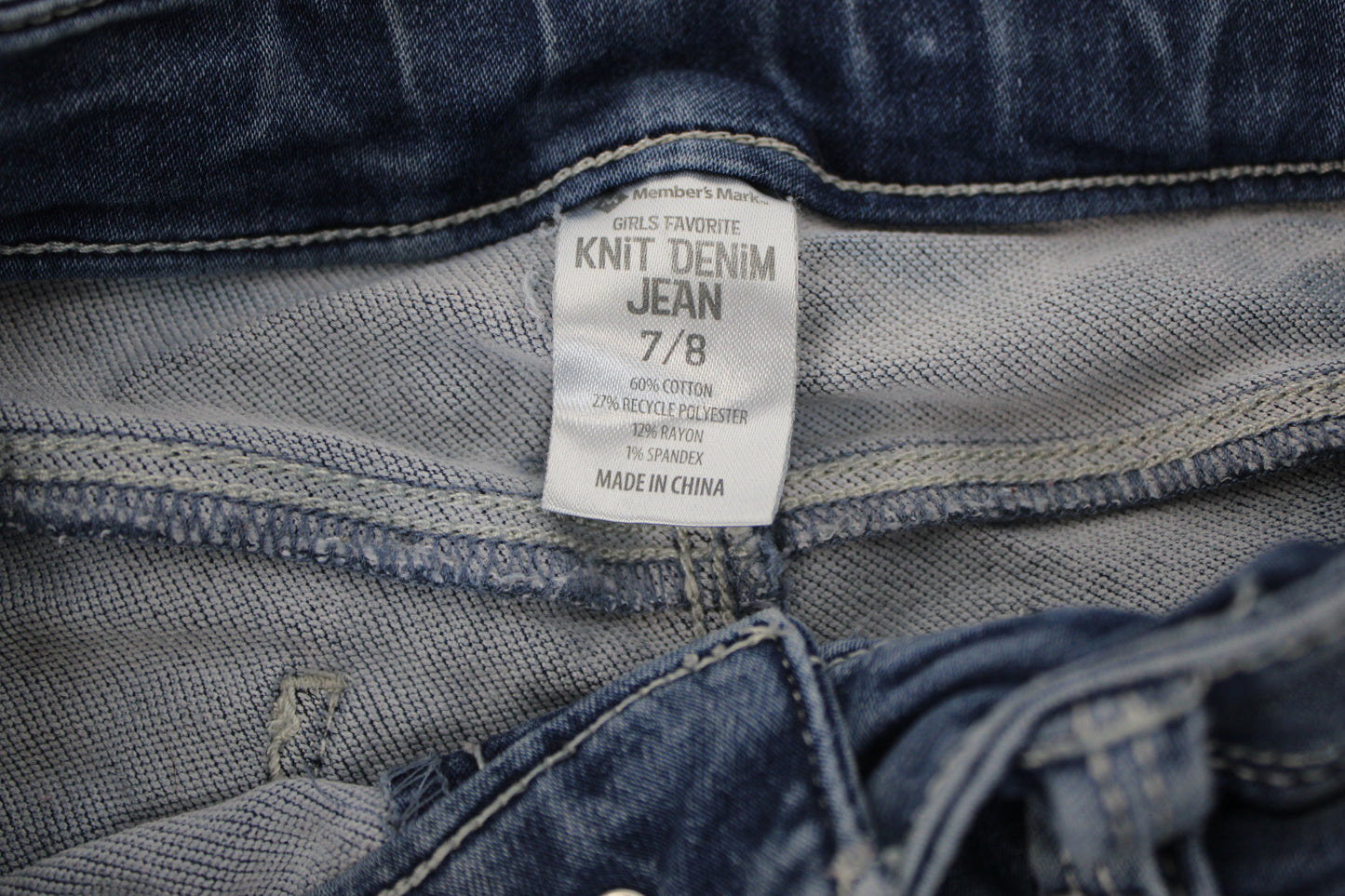 Member’s Mark Knit Denim Jeans, Girls 7/8