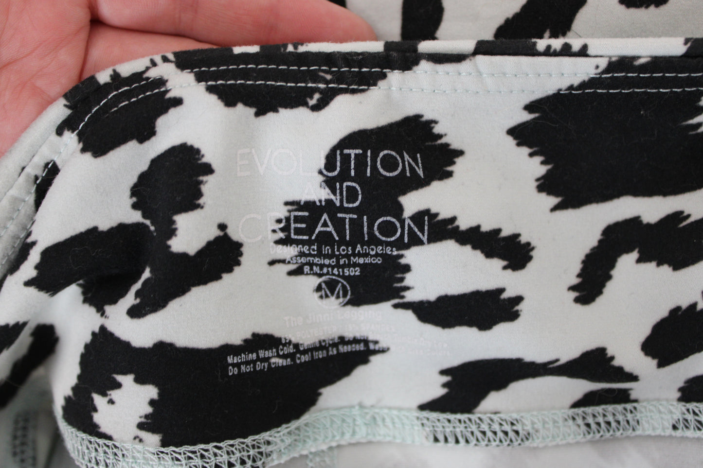 Evolution & Creation Cheetah Print Leggings, Mint Blue/Black, Women’s M