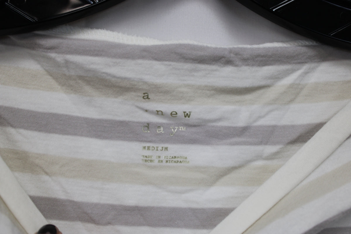 A New Day Stripped Quarter Length T-Shirt, Women’s M