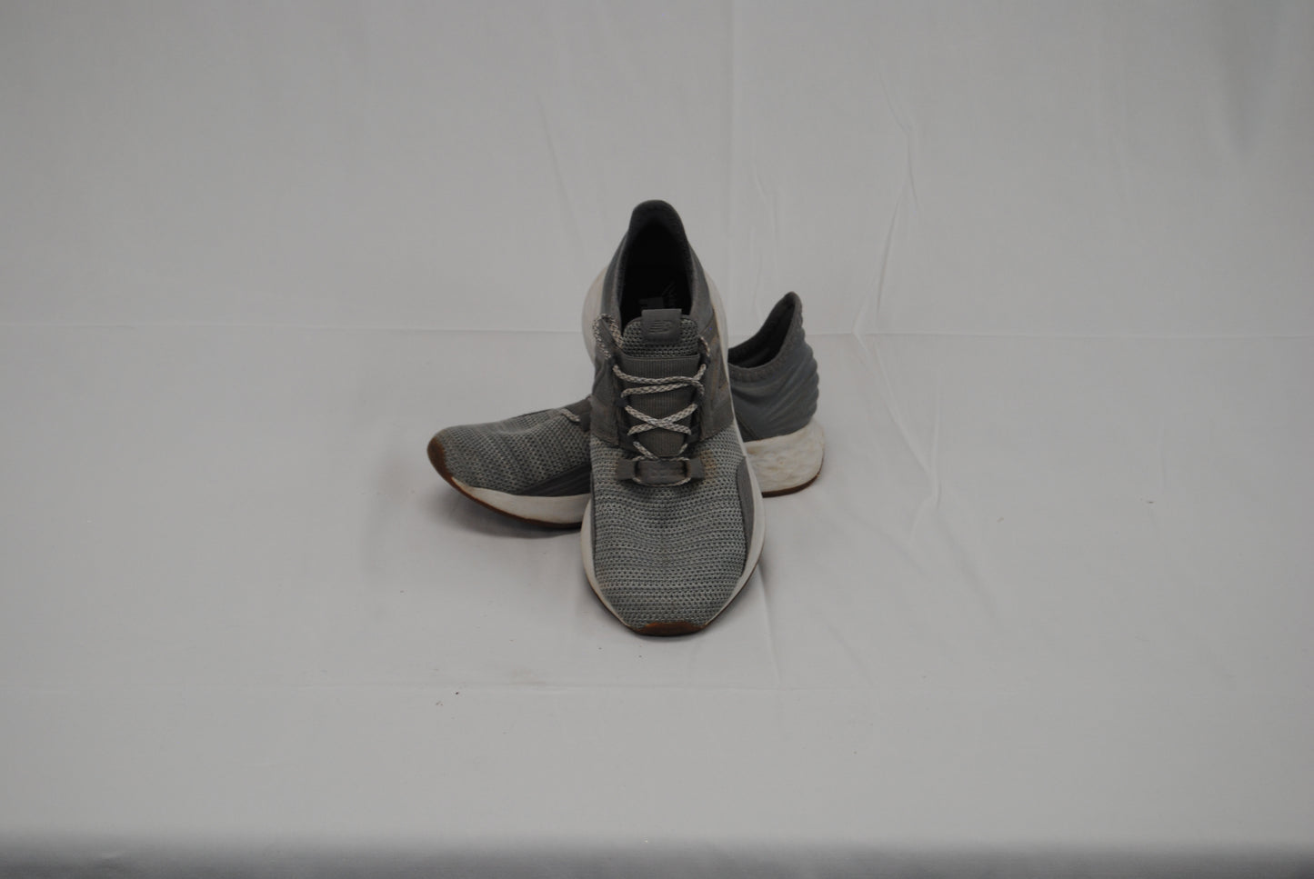 New Balance memory foam trainer, grey/white, youth sz. 2