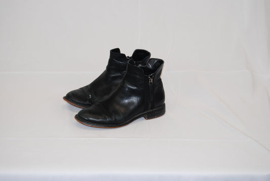 Franco Sarto black zipper ankle boot, women's 7.5