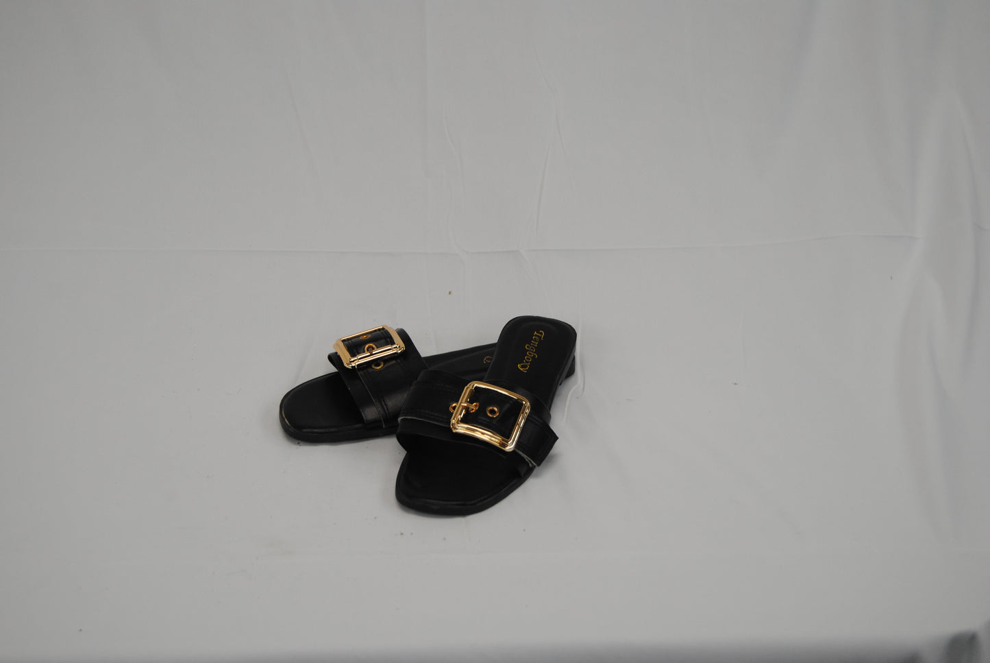 Teng Boxy black leather slide sandal, women's 37 (6.5)