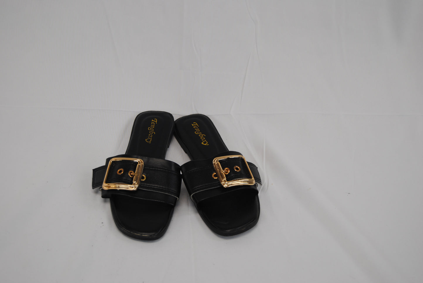 Teng Boxy black leather slide sandal, women's 37 (6.5)