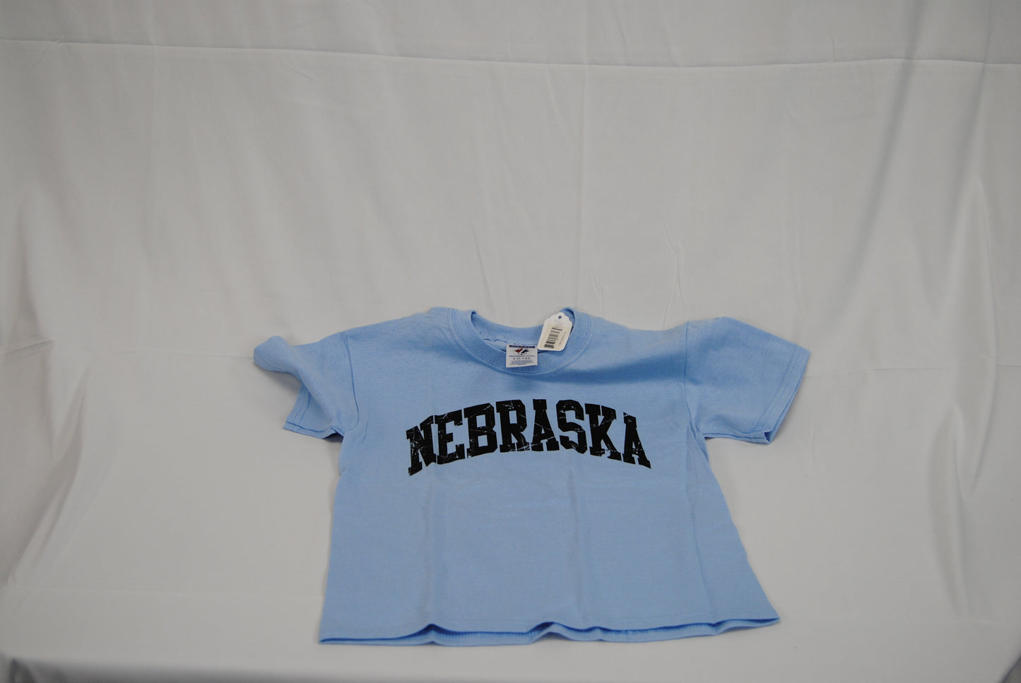 Nebraska letter tee shirt, blue/blk, Youth Small (6/8) (new)