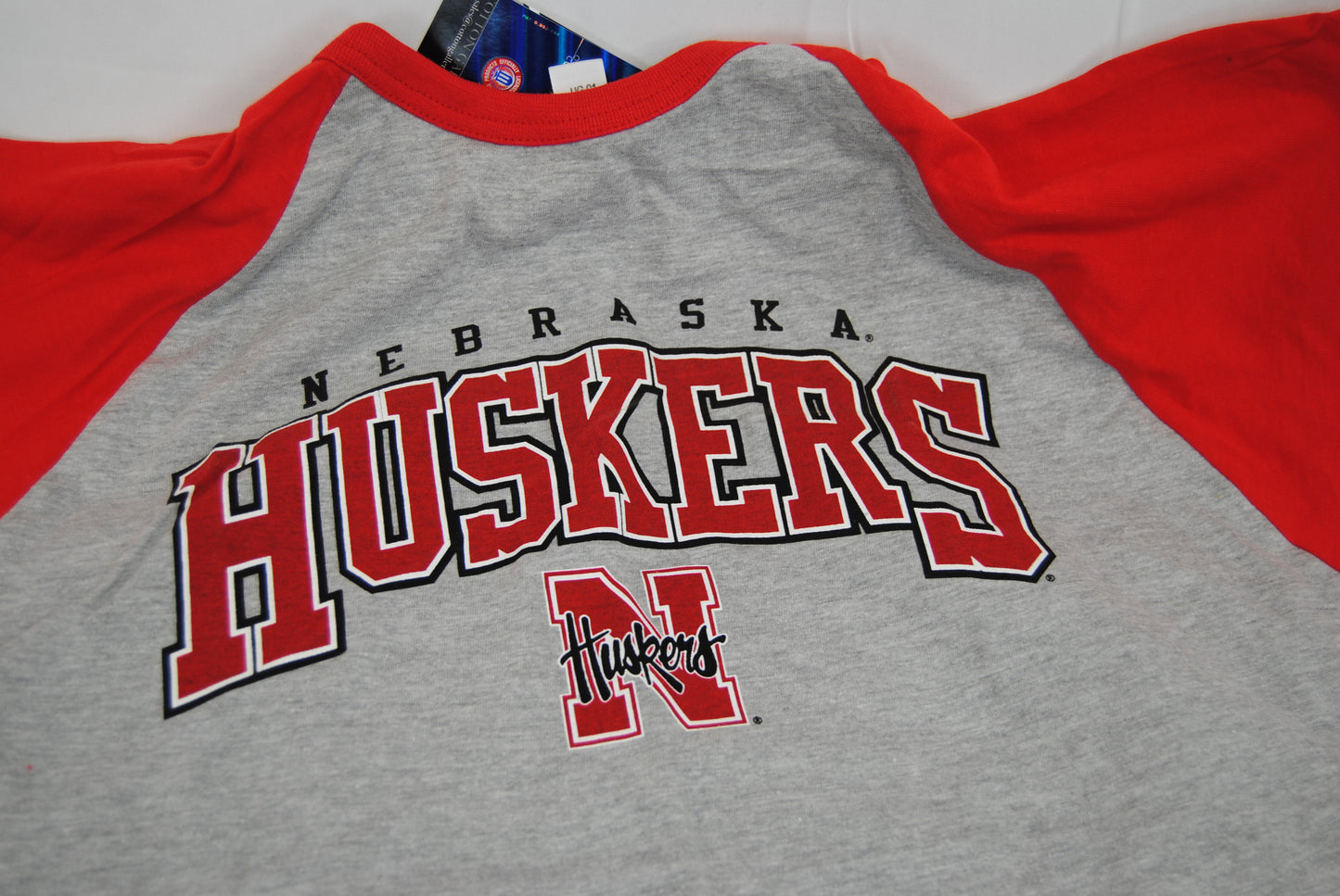 Nebraska Cornhuskers logo tee, quarter sleeve, Men's XL (new)
