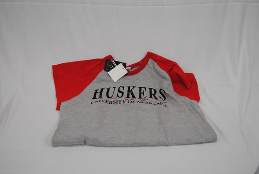 Nebraska Athletics logo tee, quarter sleeve, Men's XL (new)