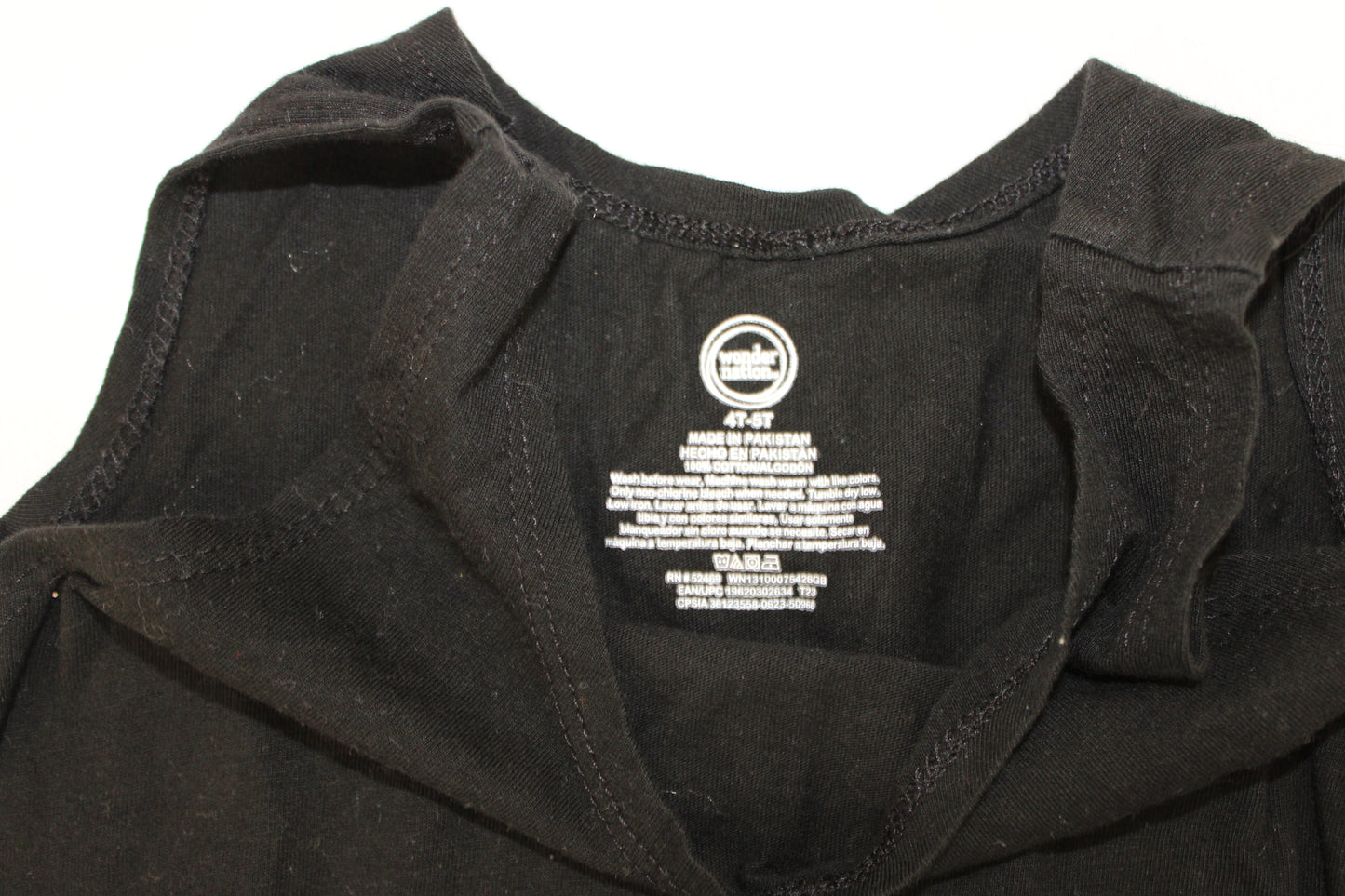 Wonder Nation Tank Top, Black, 4T