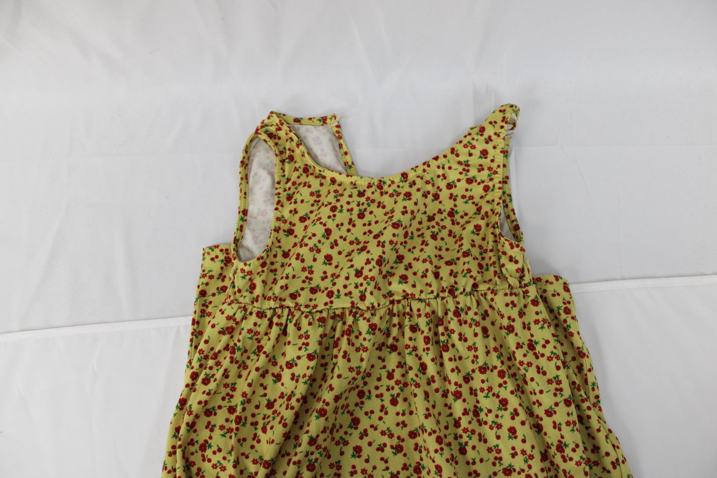 Baileys Blossoms Cherry/Floral Print Romper, Yellow/Red, Girls 5T
