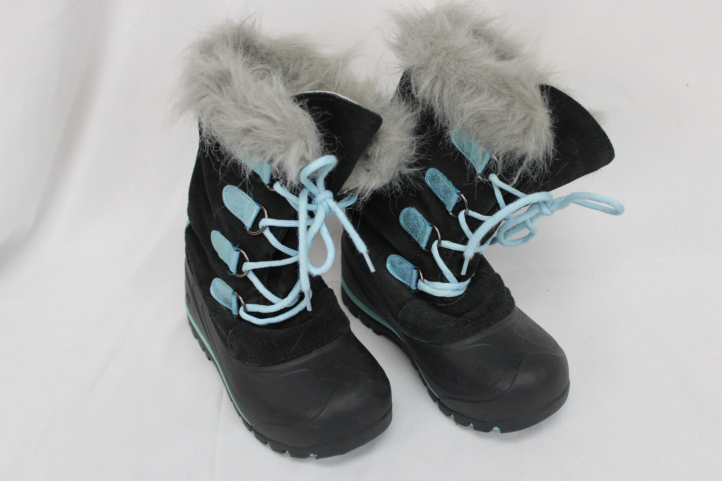 Northside Faux Fur Winter Boots, Black/Blue, Youth 3