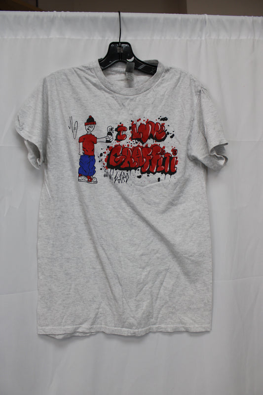 Gildan I Love Graffiti T-Shirt, Gray, Men’s S