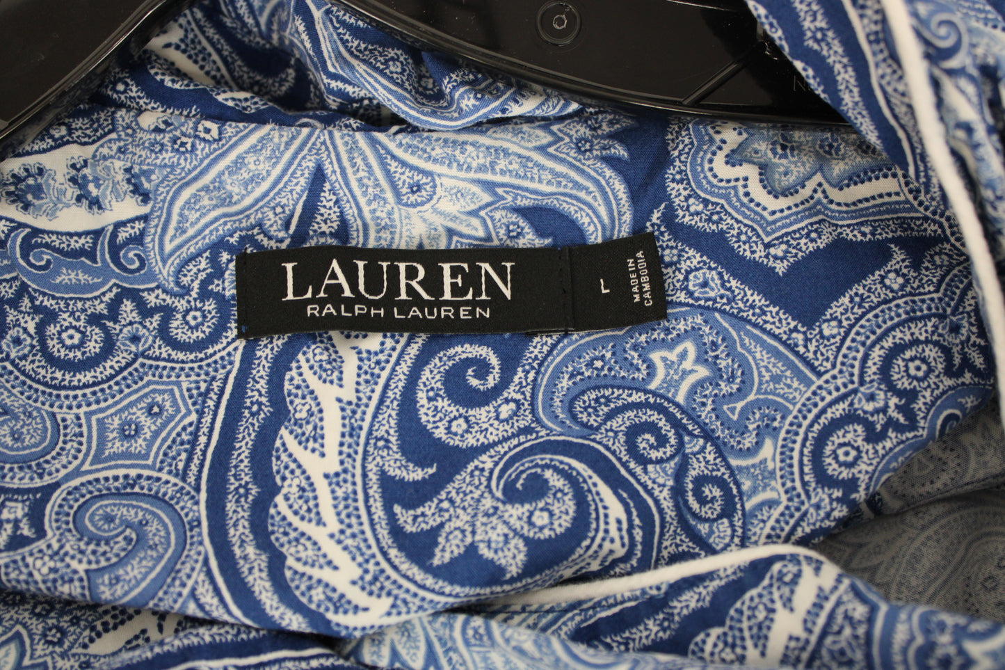Ralph Lauren Long Sleeve Pajama Set, Blue, Women’s L