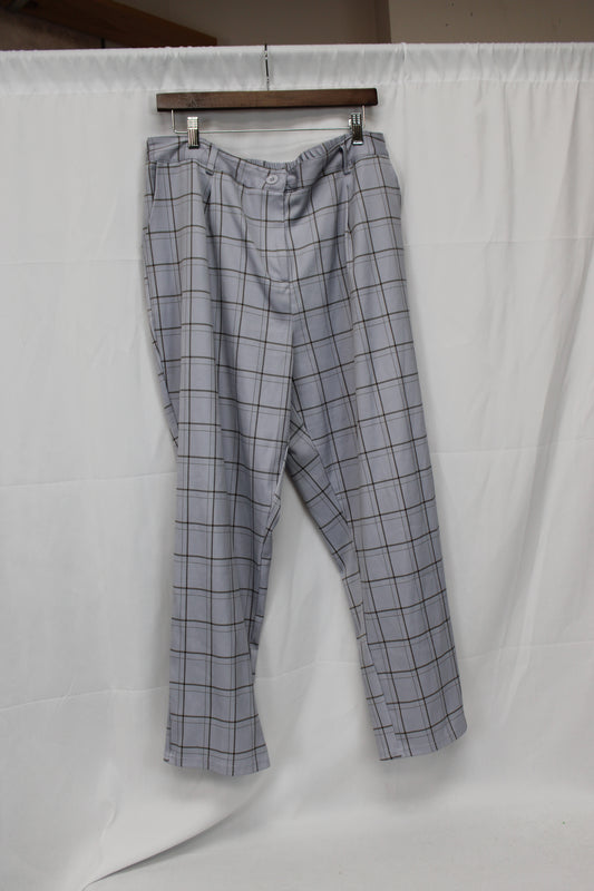 Grace Karin Plaid Pants, Gray, Women’s XXL