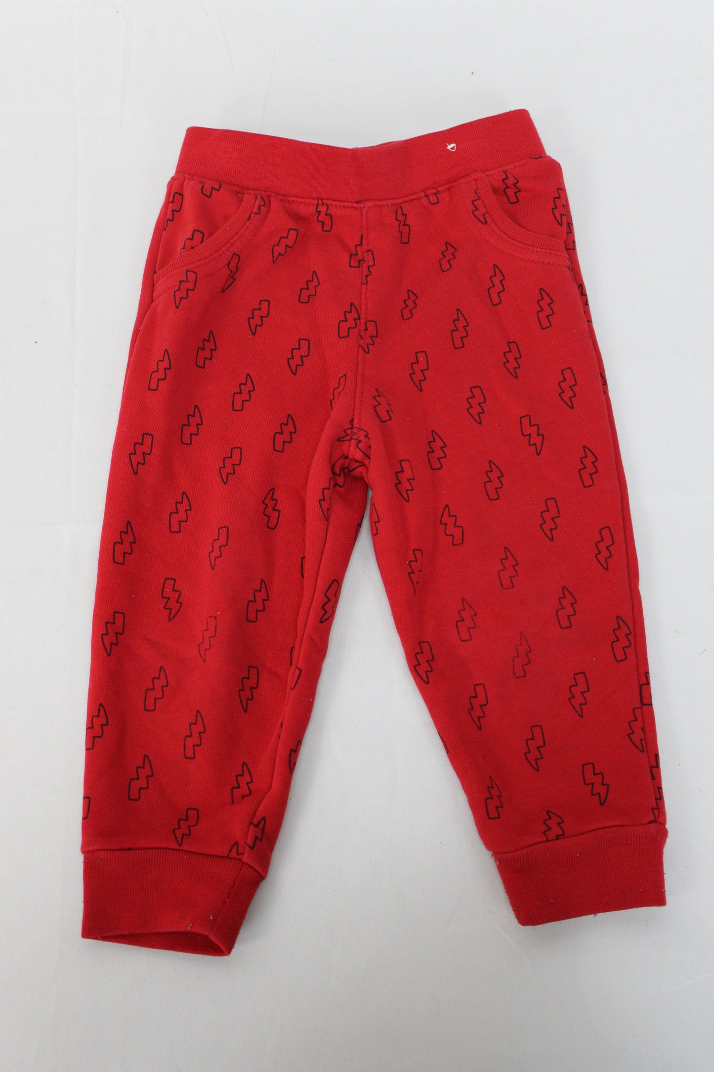 Garanimals Lightning Patterned Pants, Red, Infants 24M