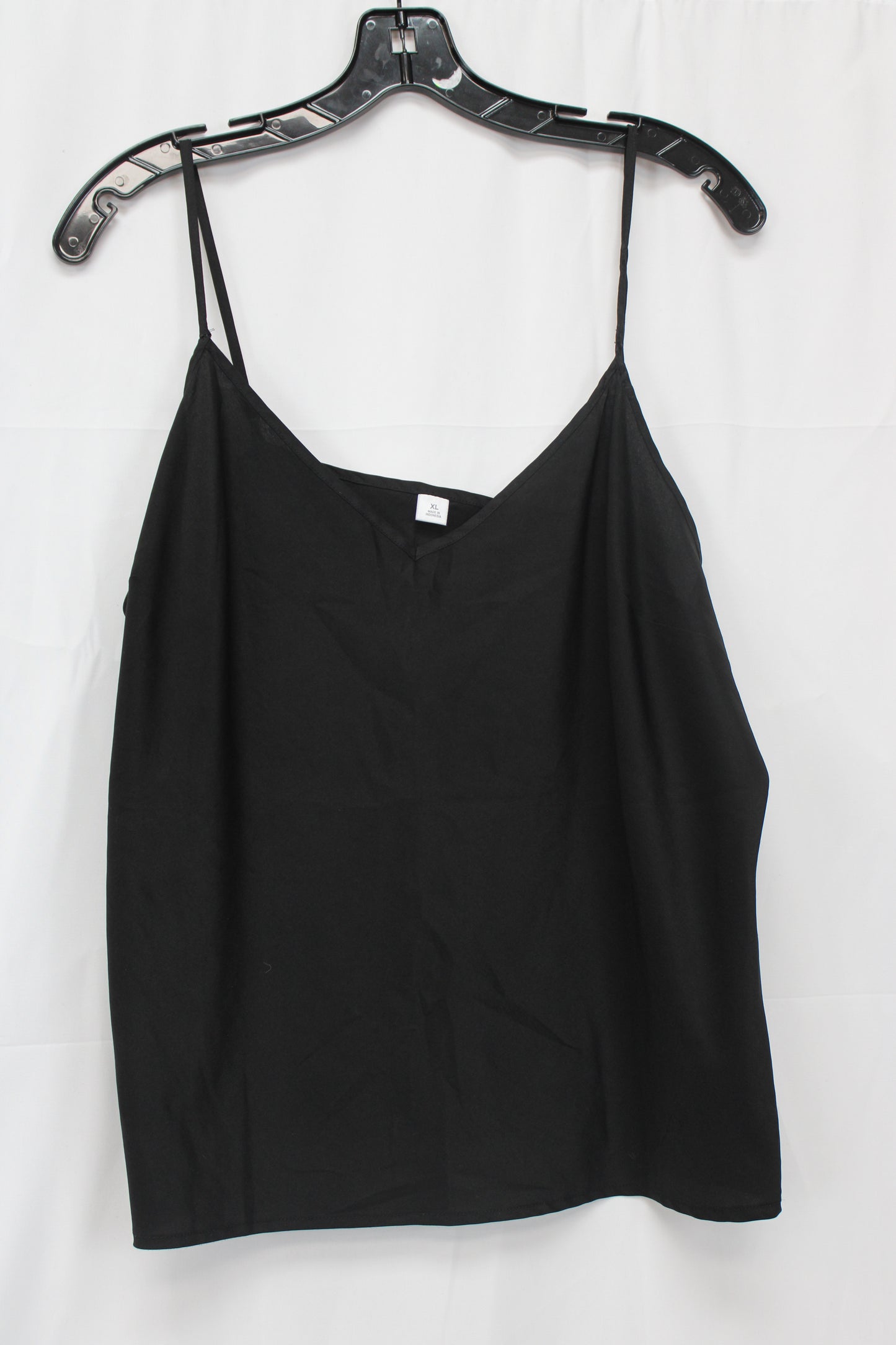 Time and Tru Spaghetti Strap Tank Top, Black, Women’s XXL