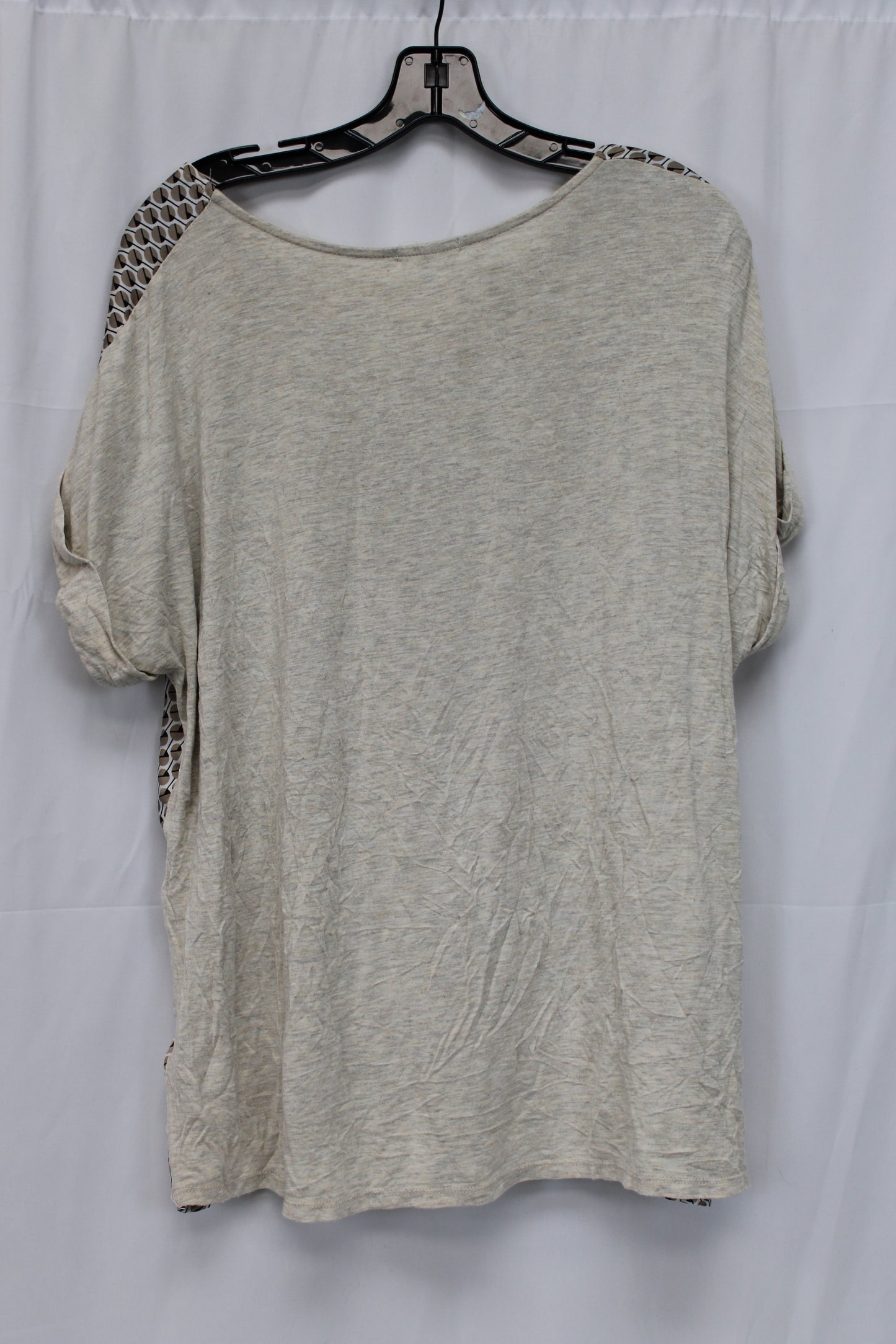 Maurices Patterned Short Sleeve Shirt, Beige, Women’s L