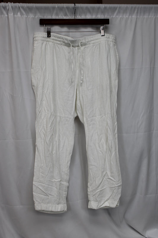 Old Navy Flowy Drawstring Pants, White, Women’s L