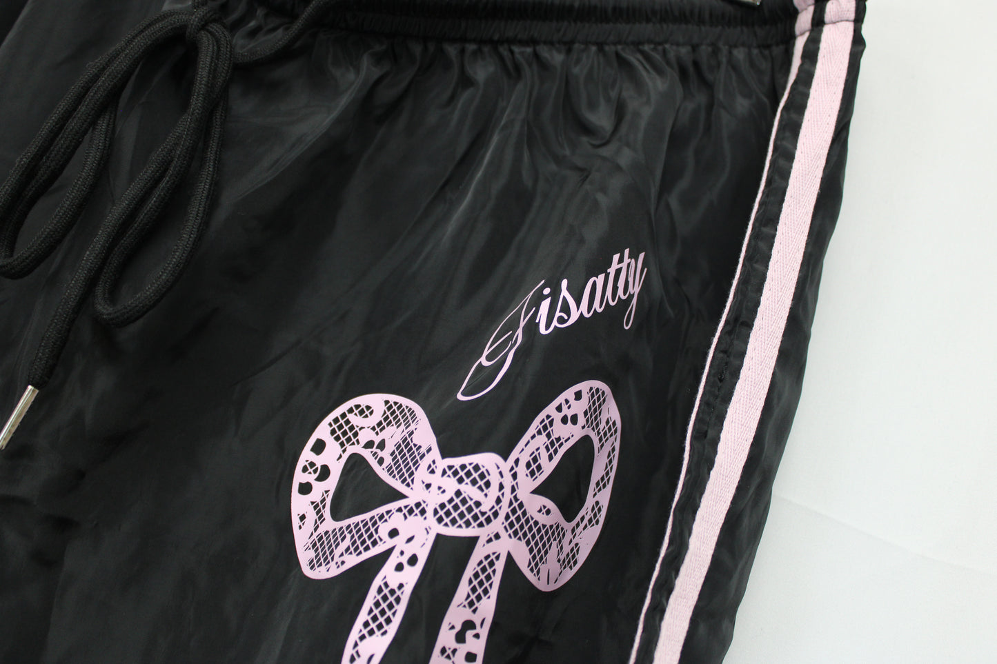 SHIEN Bow Sweatpants, Black/PINK, Women’s XL