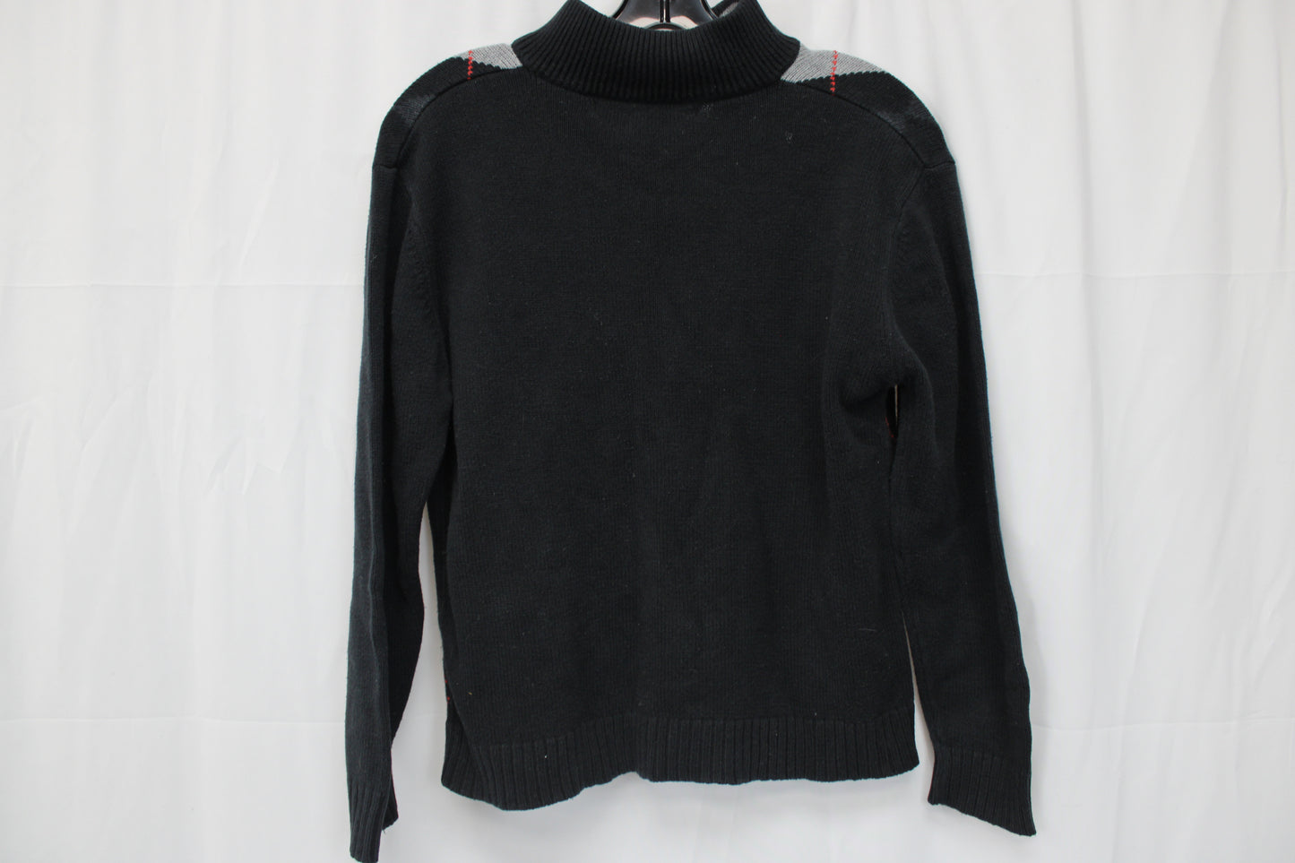 Retrofit Plaid Zip Up Sweater, Black, Youth M