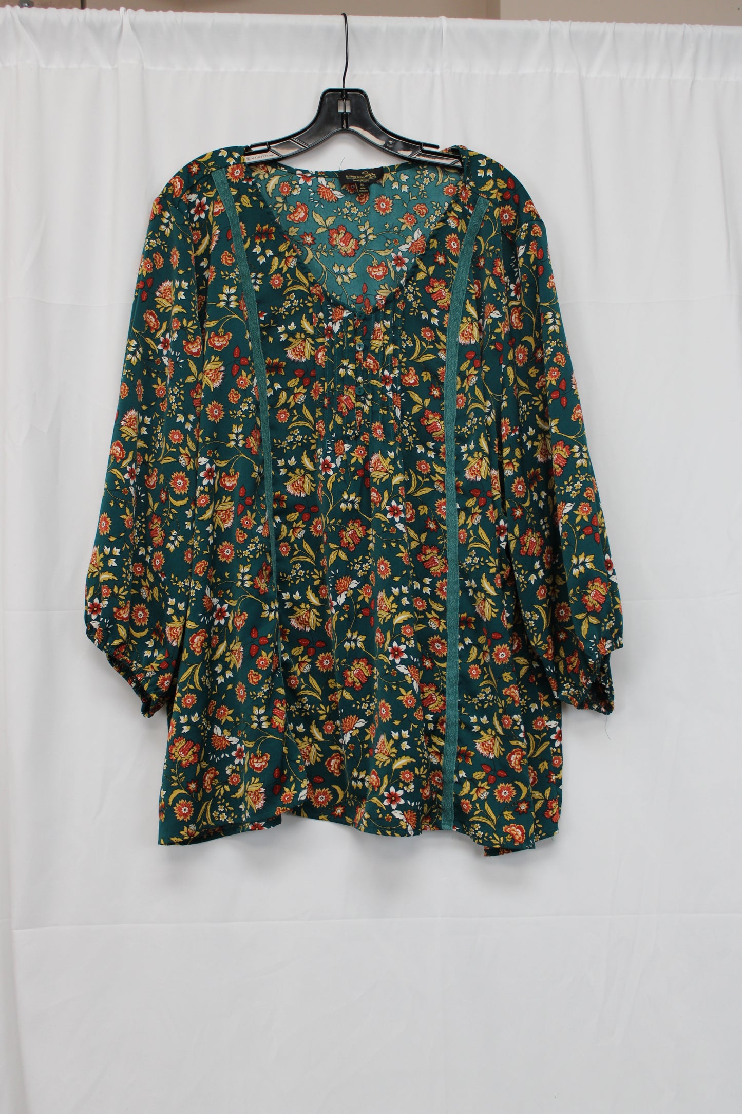 Suzanne Betro Floral Long Sleeve Blouse, Women’s XXXXL