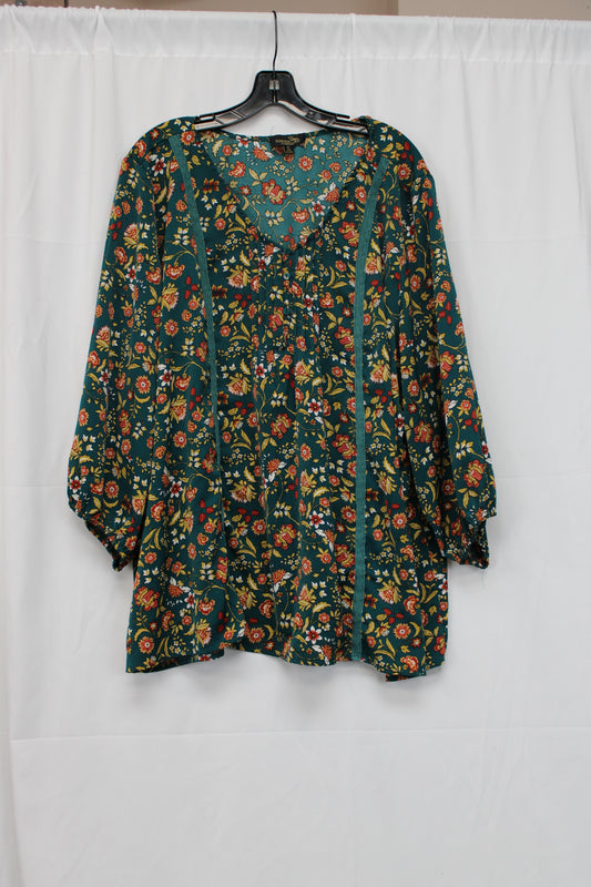 Suzanne Betro Floral Long Sleeve Blouse, Women’s XXXXL