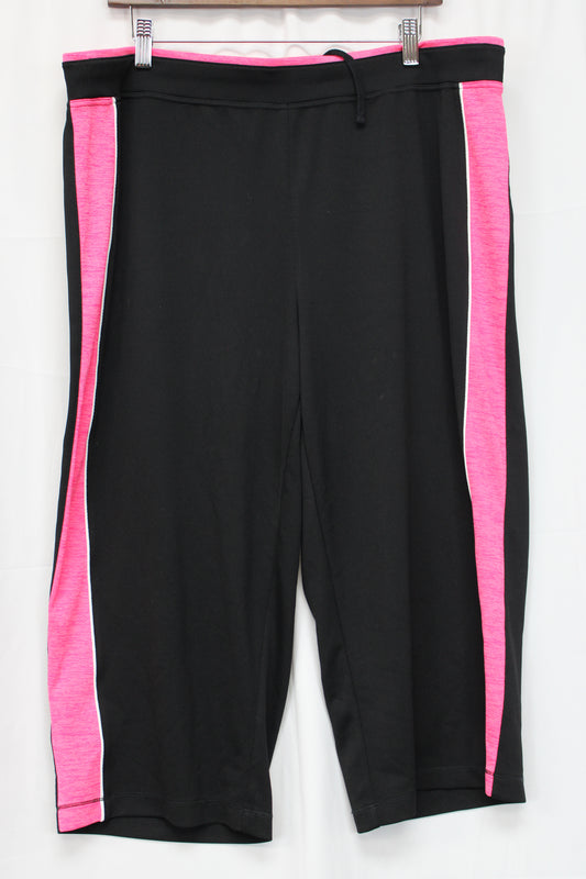 Made for Life Athletic Capri Leggings, Black/Pink, Women’s XL