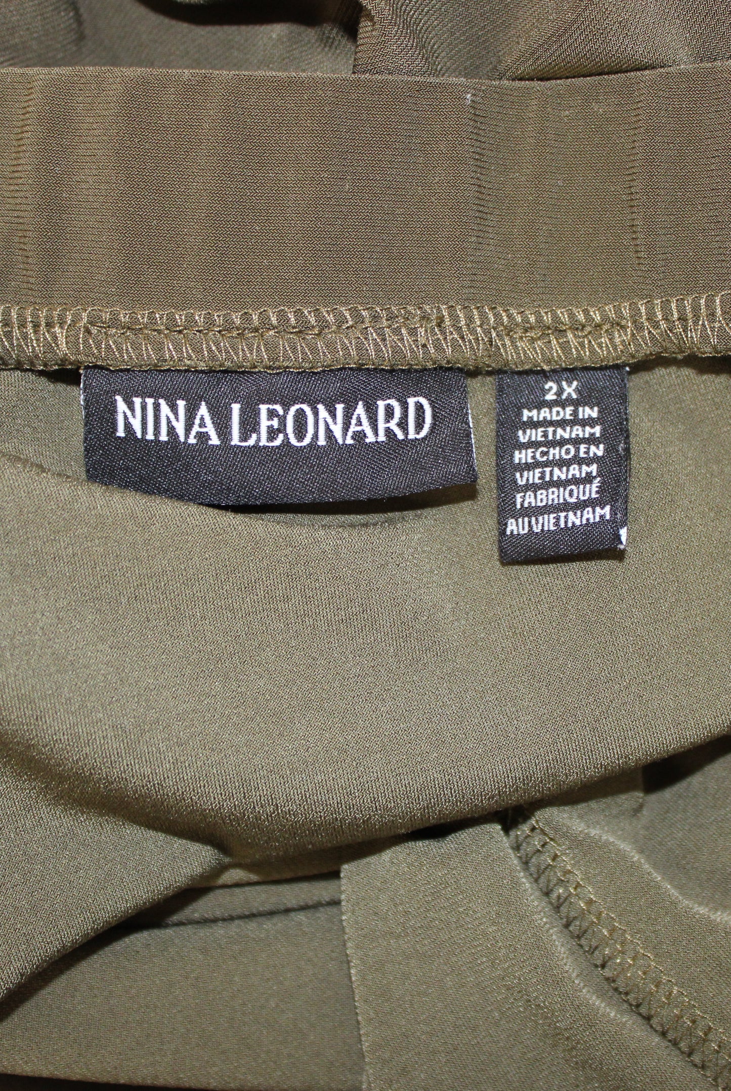 Nina Leonard Olive Green Pants, Women’s XXL