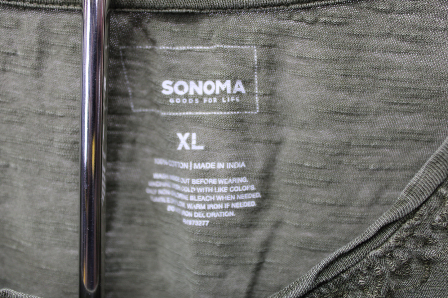 Sonoma Short Sleeve Tie Top, Green, Women’s XL