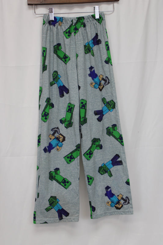 Minecraft Print Pajama Pants, Gray, Boys M (8)