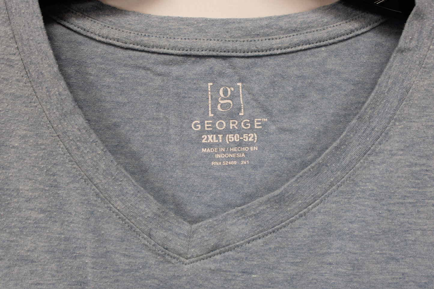 George V-Neck T-Shirt, Gray, Men’s XXL Tall
