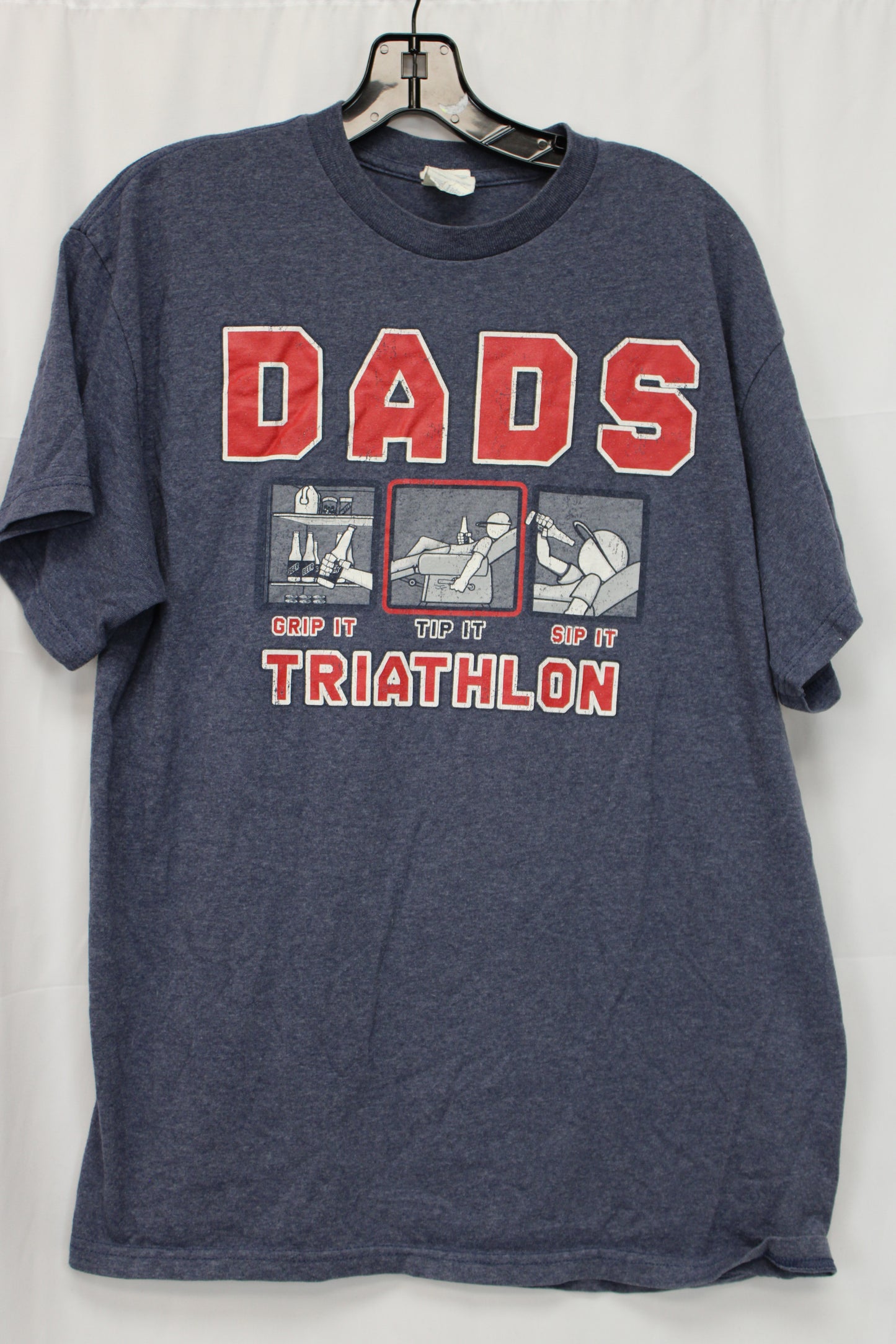 Delt Pro Weight Dads Triathlon Short Sleeve Shirt, Blue, Men’s L