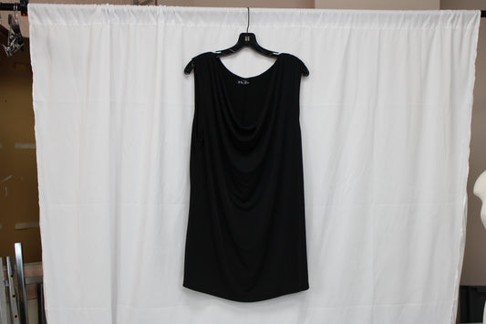 Bella Flore Sleeveless Blouse, Black, Women’s XL