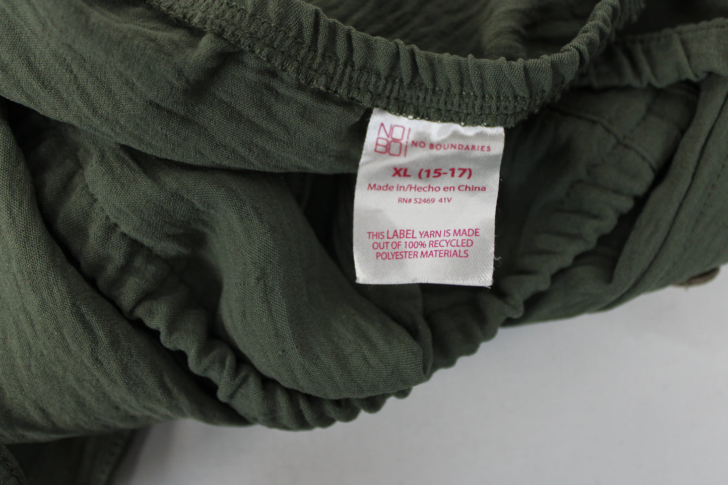 No Boundaries Buttoned Spaghetti Strap Top, Olive, Women’s XL