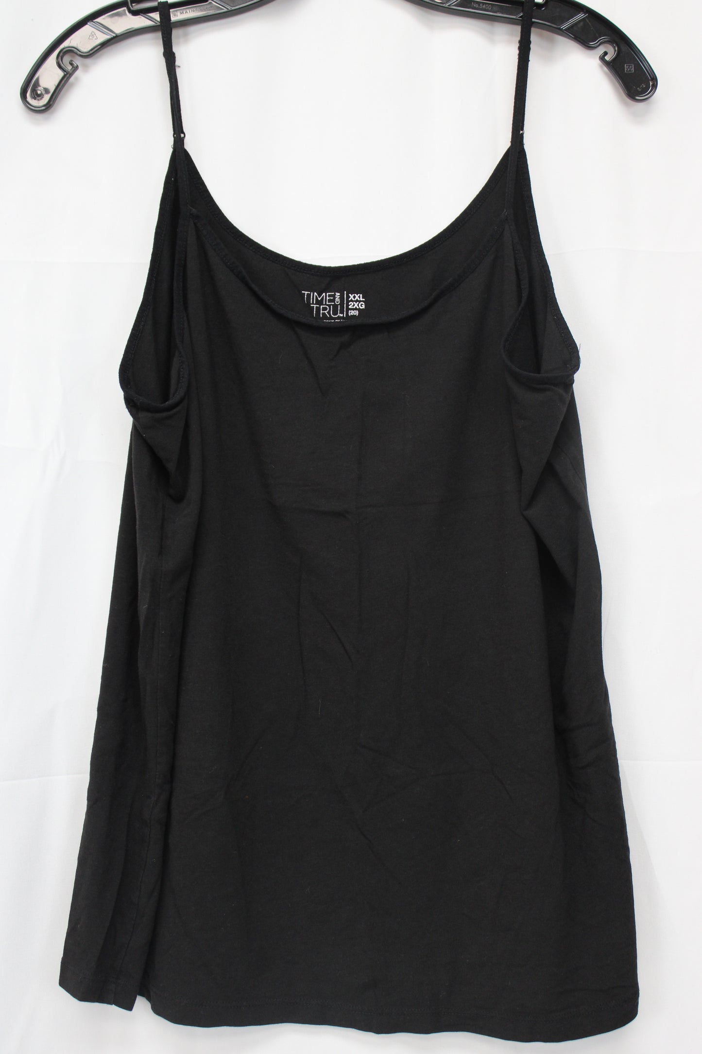Time and Tru Spaghetti Strap Tank Top, Black, Women’s XL