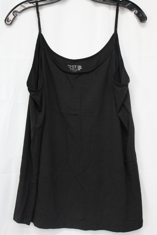 Time and Tru Spaghetti Strap Tank Top, Black, Women’s XL
