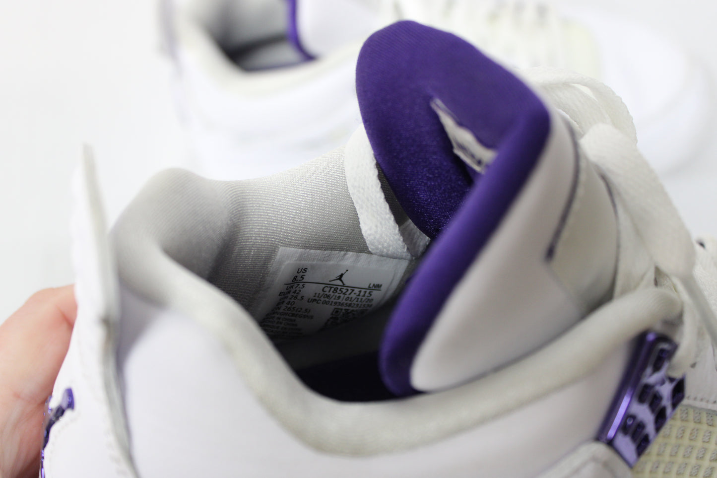 Jordan Retro 4 Metallic Purple Sneakers, Men’s 8.5