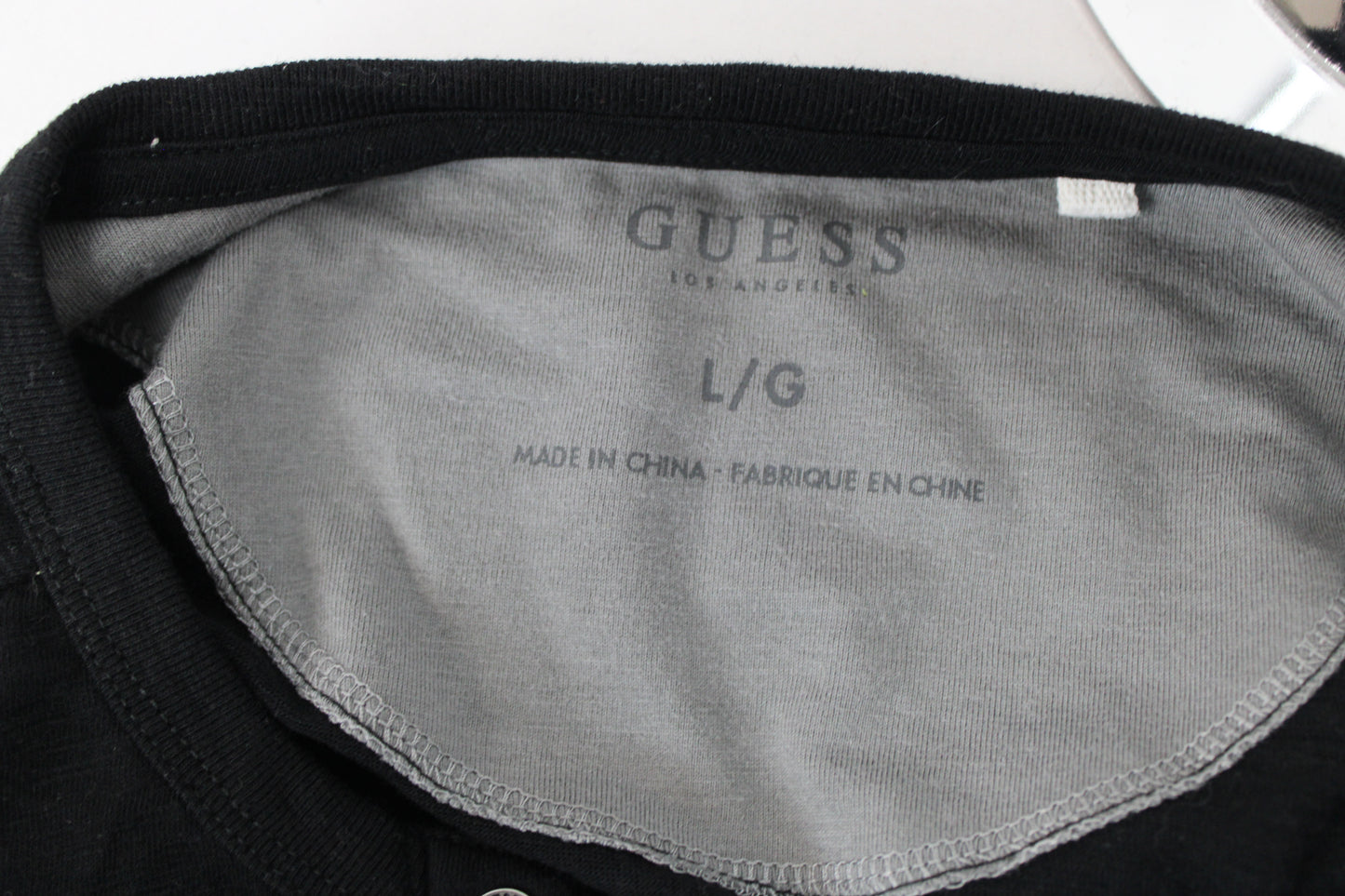 GUESS 81 Los Angeles Shirt, Black/Gray, Mens L