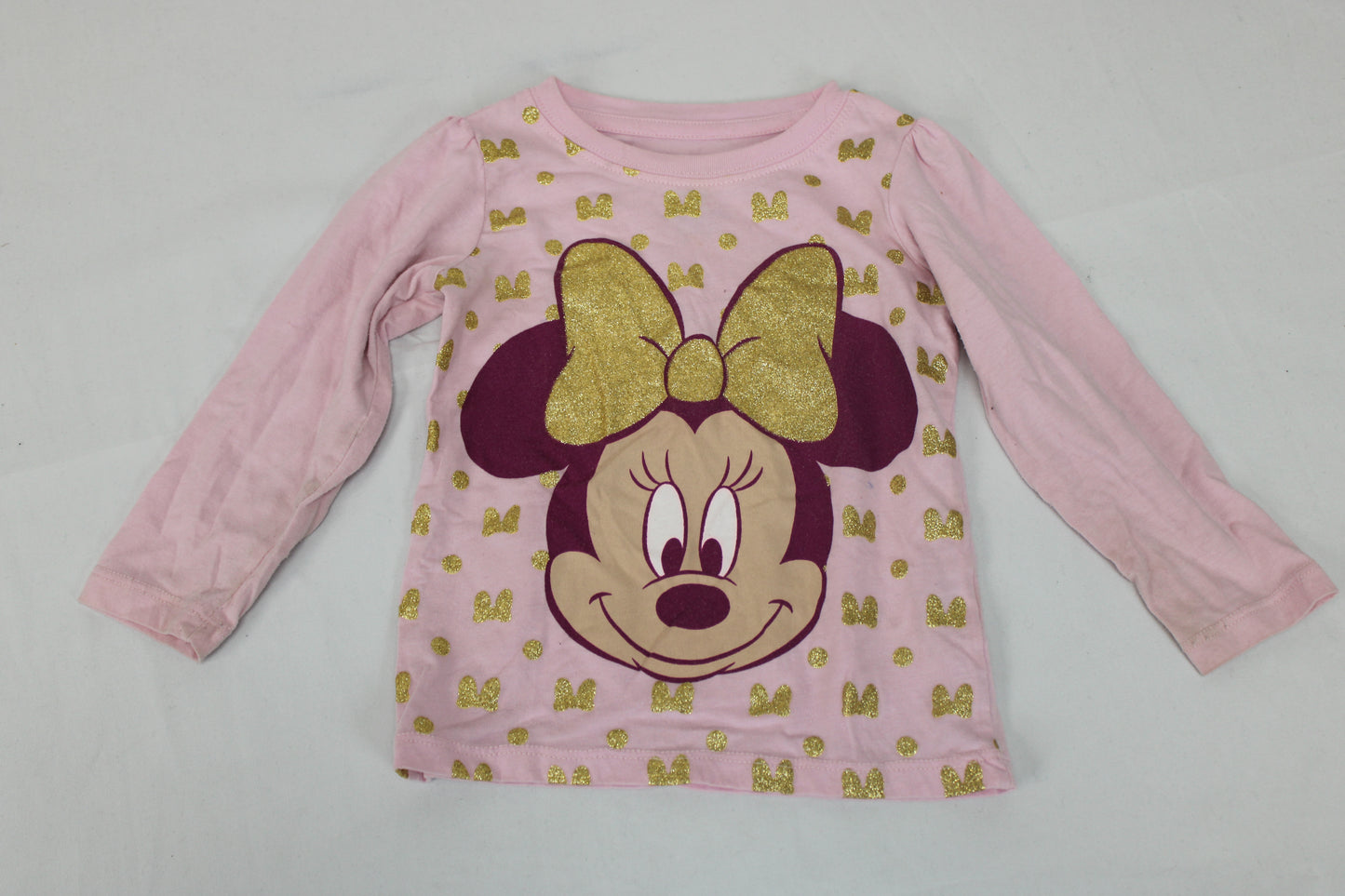 Disney Minnie Long Sleeve T-Shirt, Pink, Girls 2T