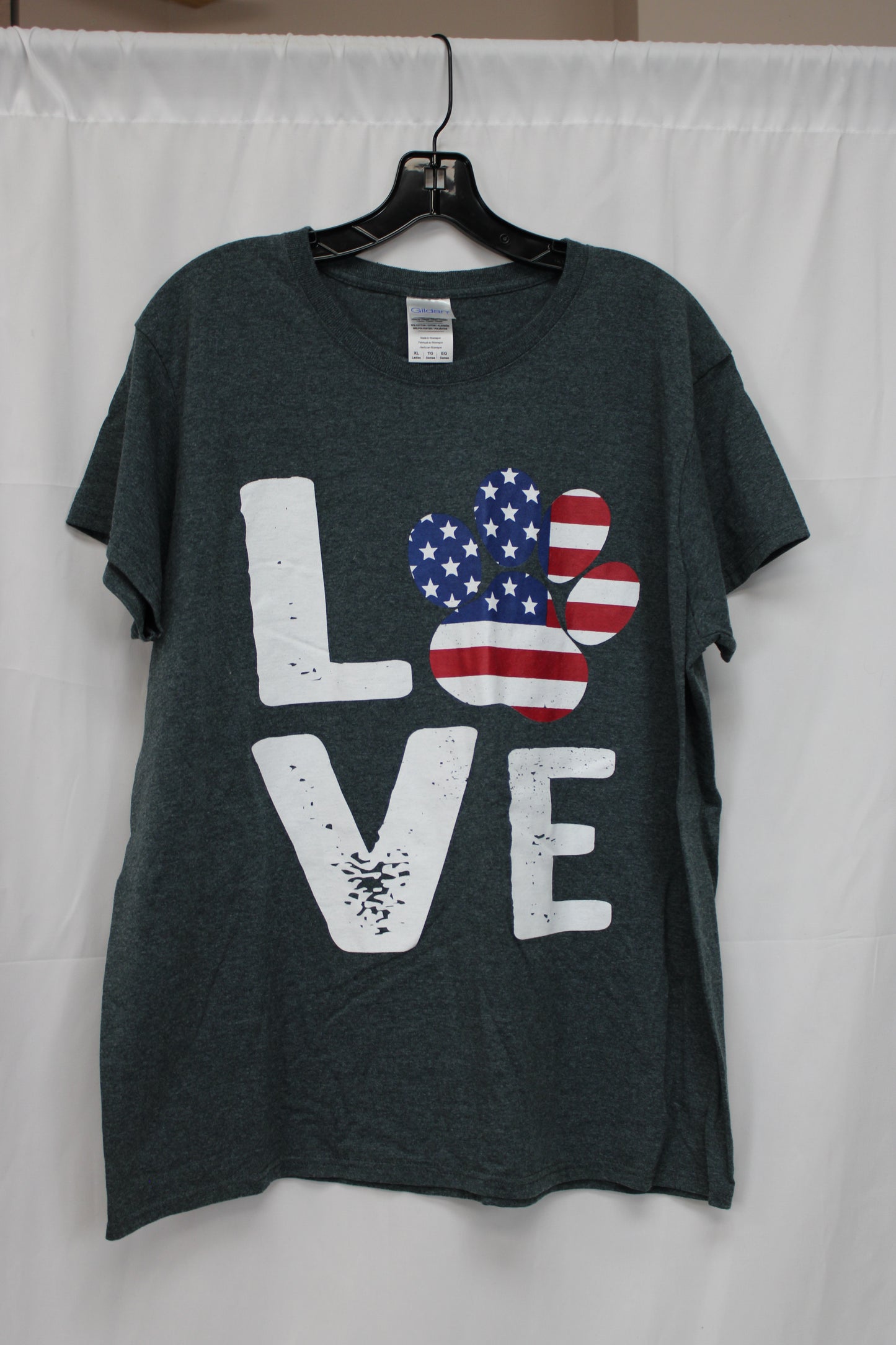 Gildan Love T-Shirt, Gray, Women’s XL