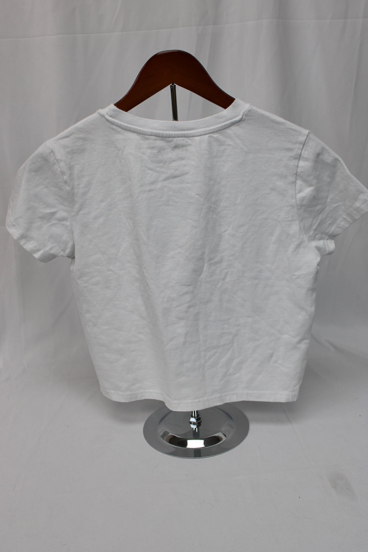 Disney Mickey Mouse Cropped T-Shirt, White, Women’s L