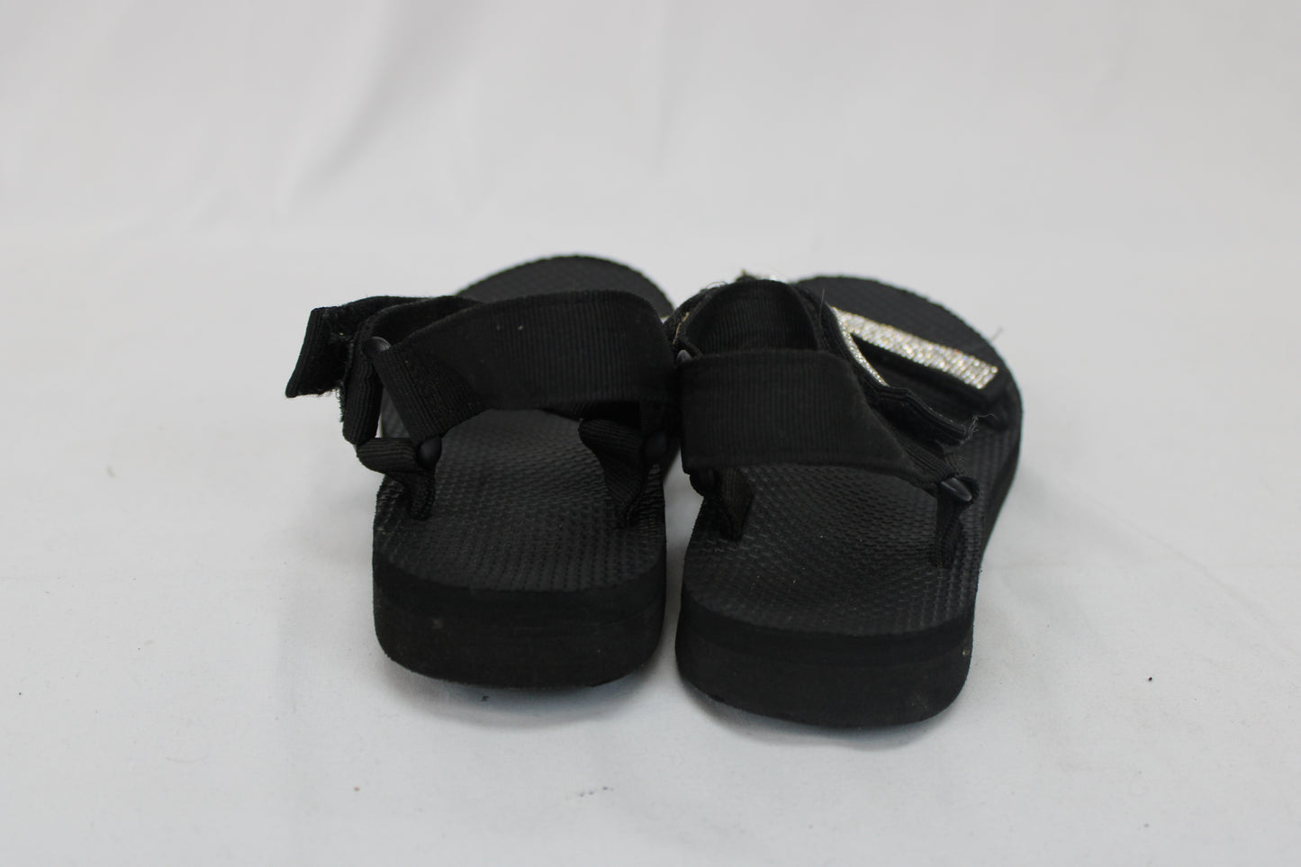 Women’s Sequin Strap Sandals, Black, 9