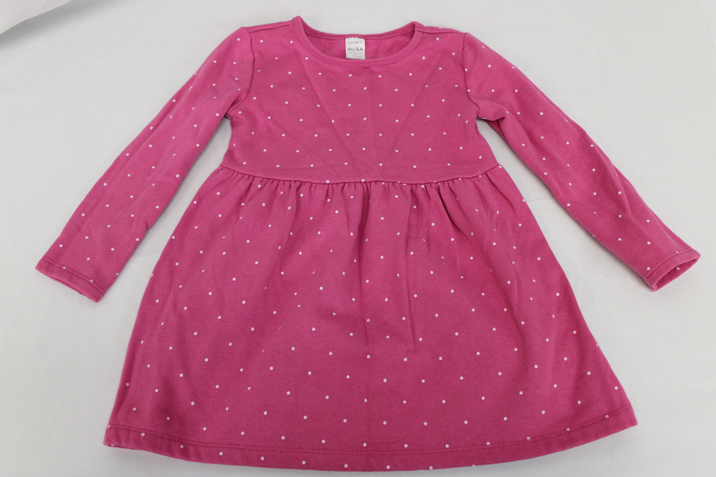 Carter’s Long Sleeve Polka Dot Dress, Pink, Girls 4T