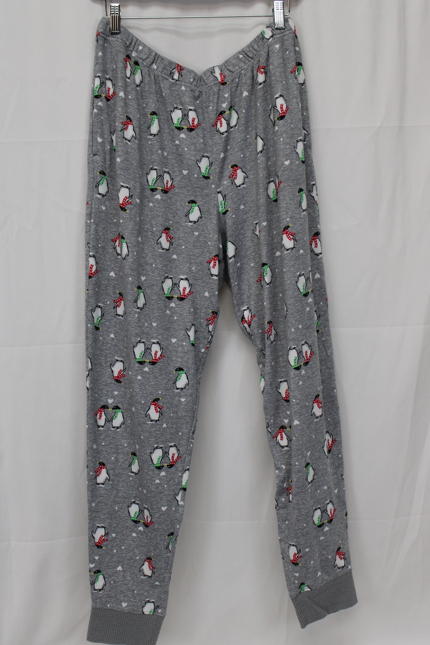 Joyspun Penguin Pajama Pants, Gray, Women’s L 12/14