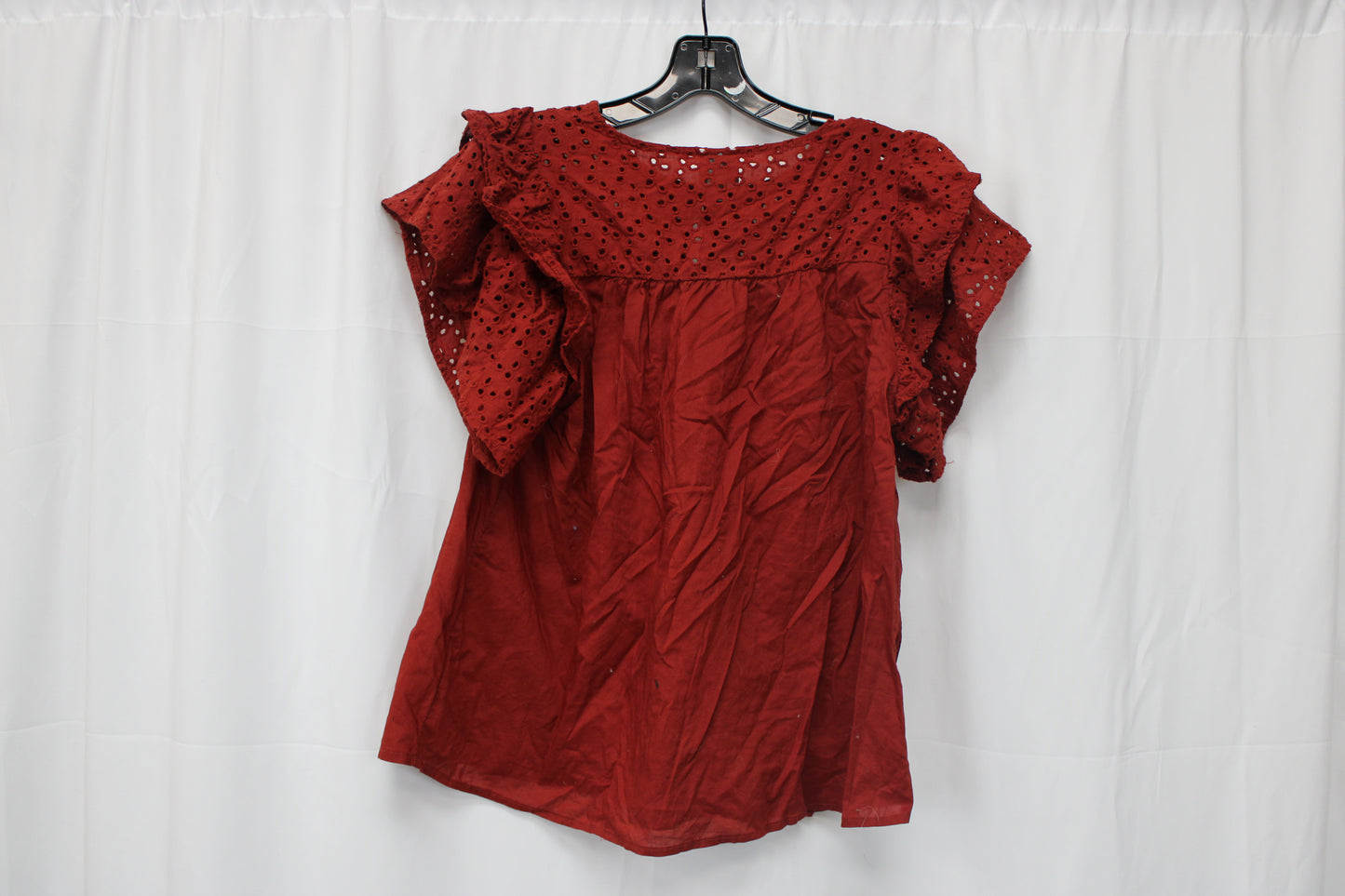 A New Day Short Sleeve Blouse, Red, Women’s M