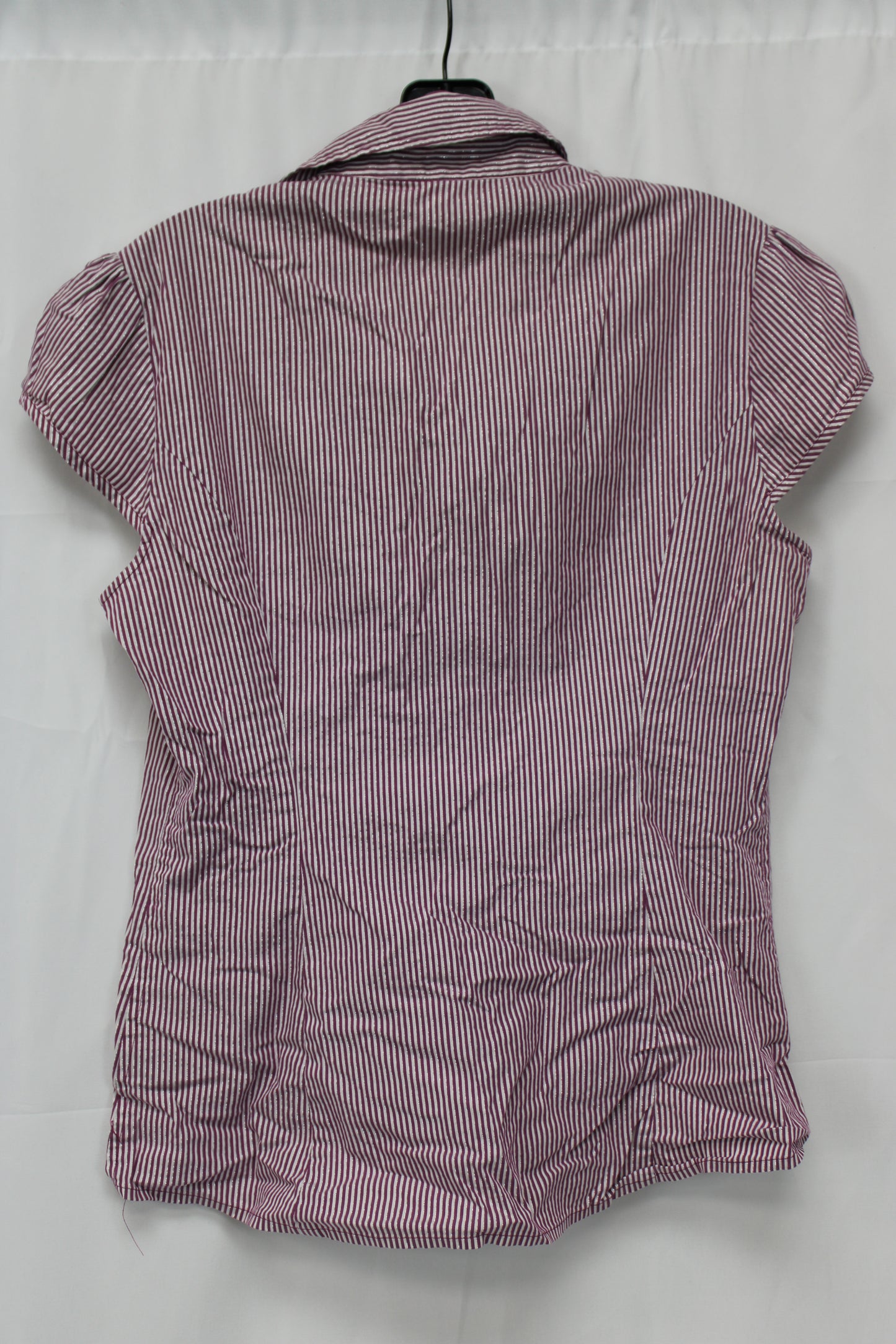 Express Essential Stretch Short Sleeve Striped Blouse, Women’s M