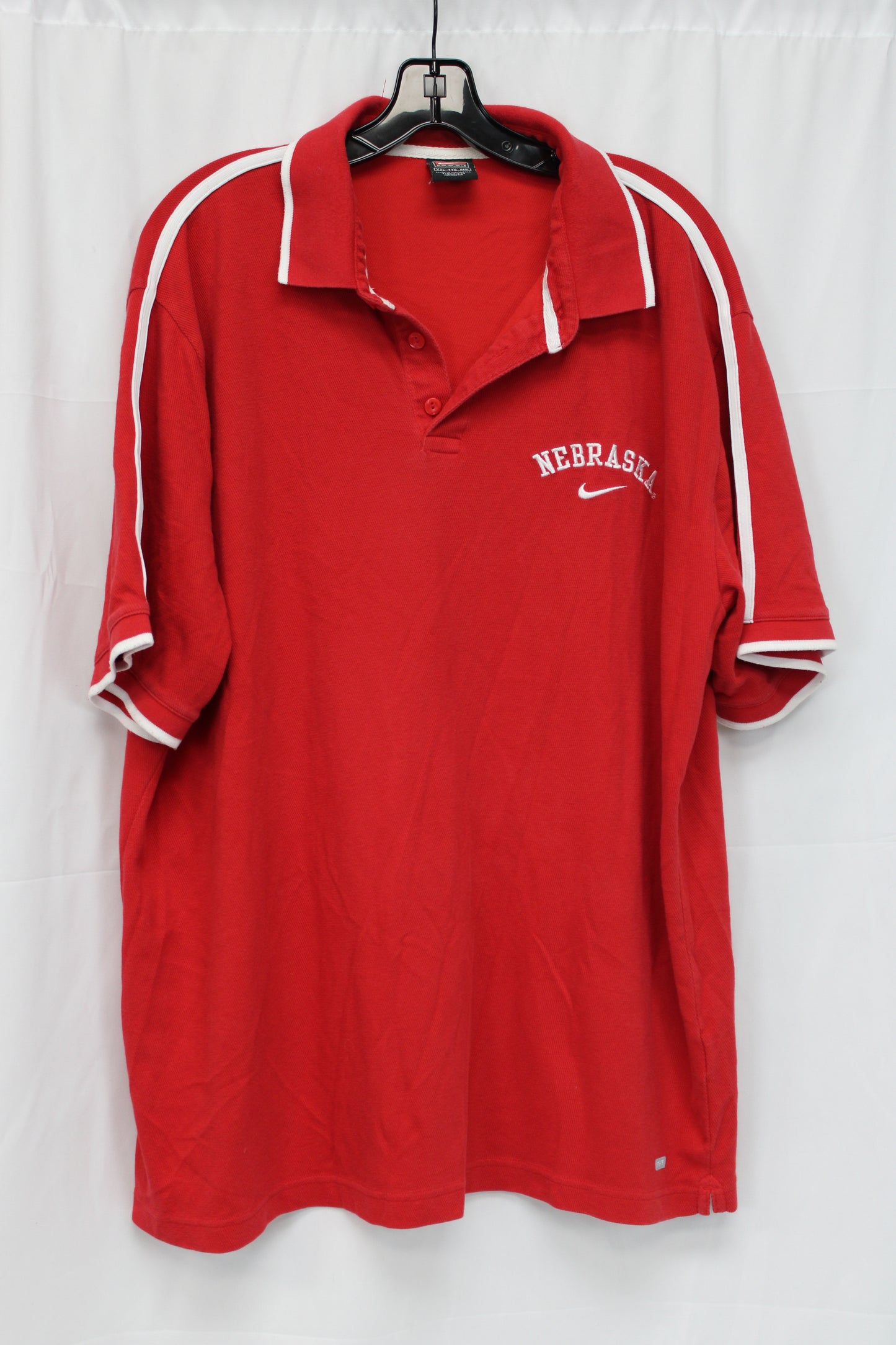 Nike Short Sleeve Nebraska Polo, Red, Men’s XXL