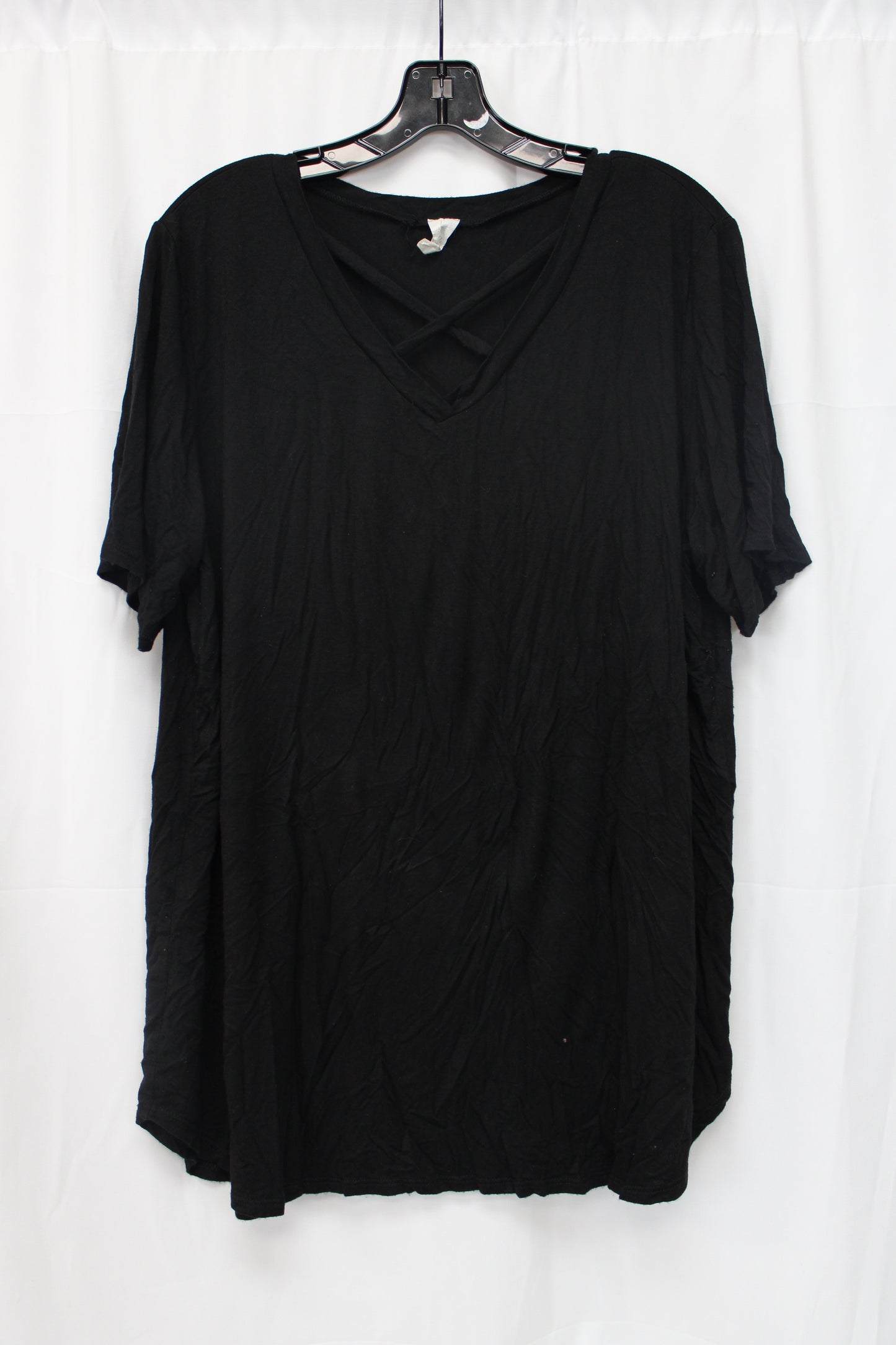 Women’s Flowy Short Sleeve T-Shirt, Black, Women’s XXL