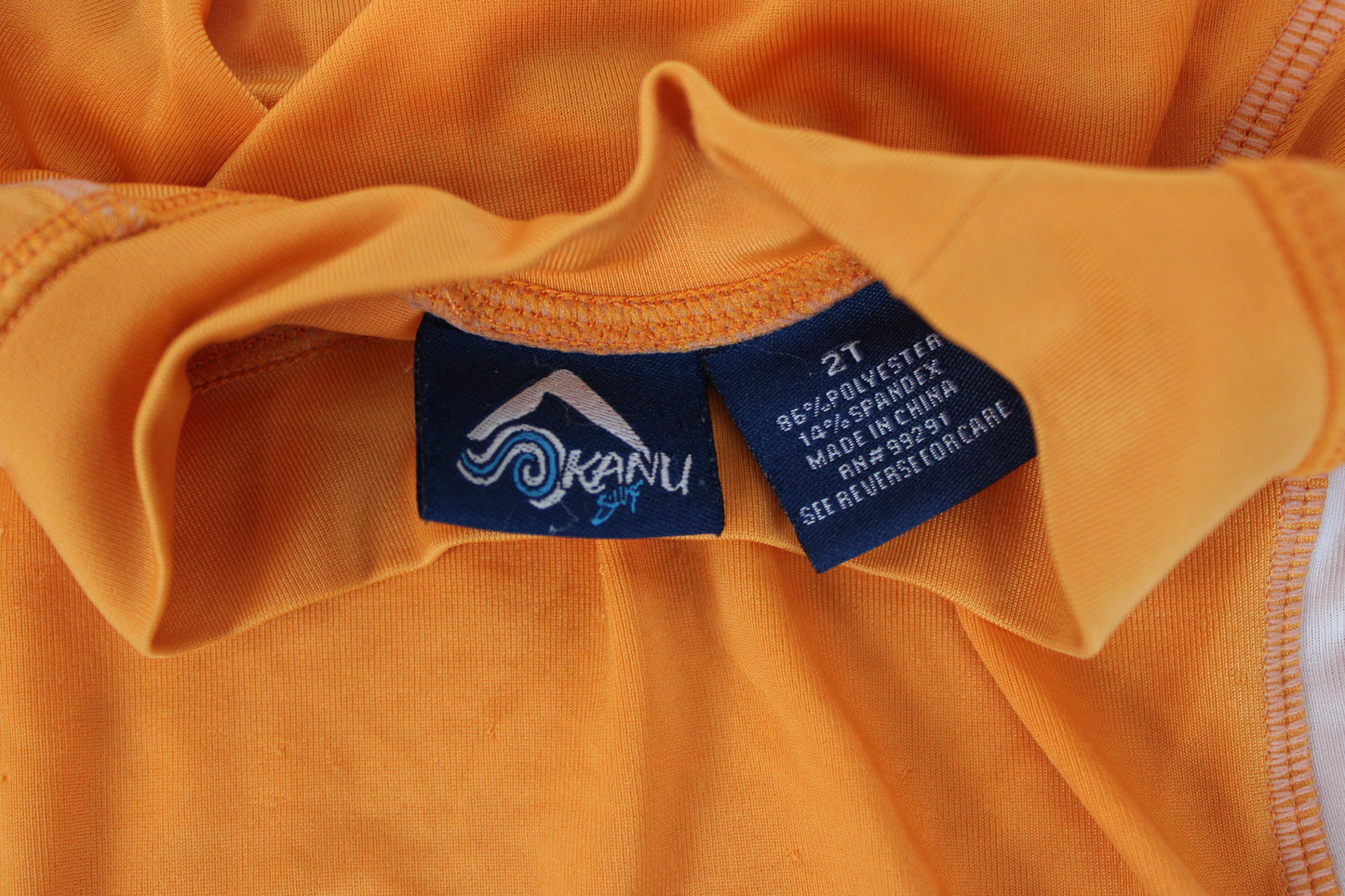 Kanu Surf Swim Shirt, Orange/White, Youth 2T